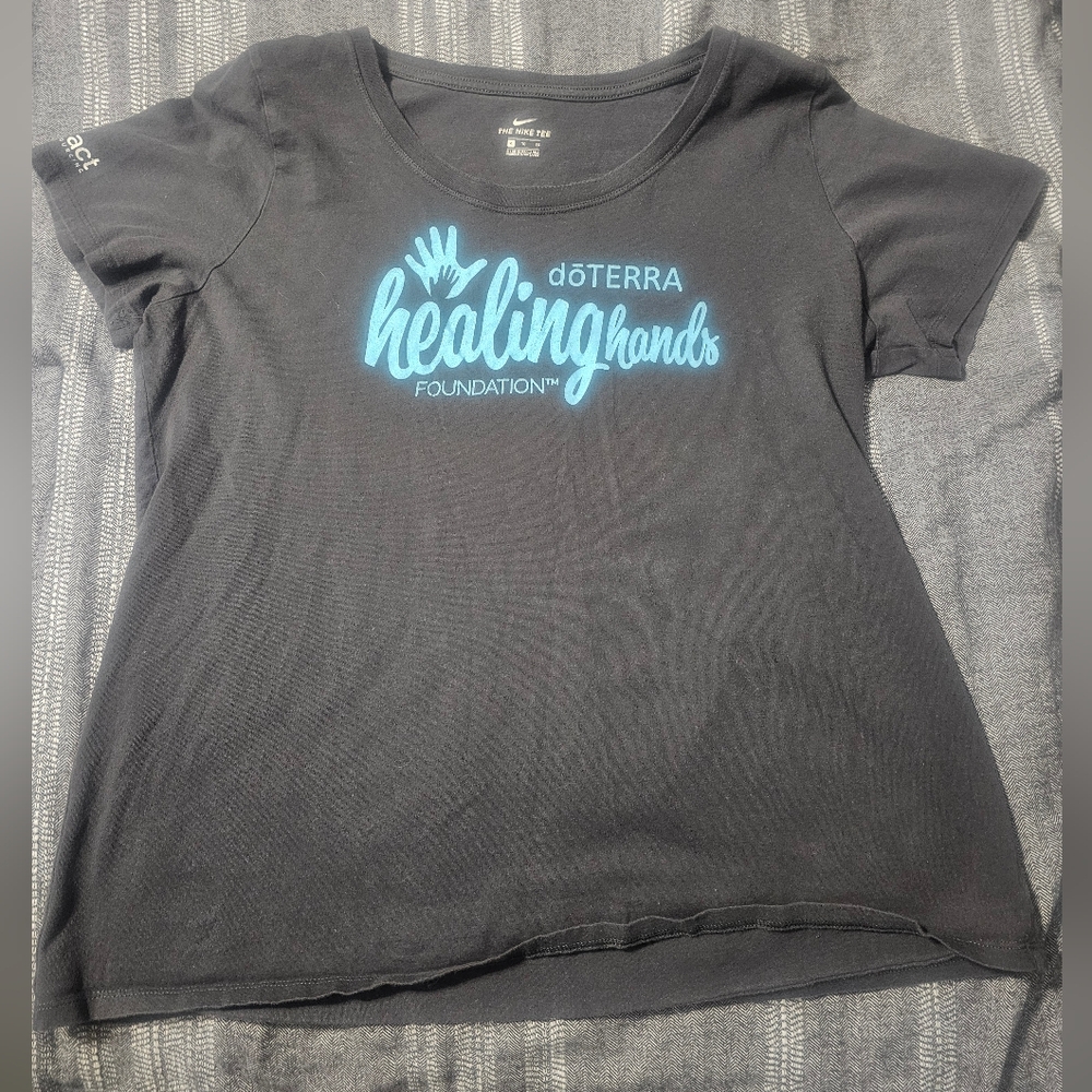 Nike Black Tee with Light Blue Graphic